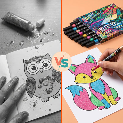 Duo Glitzer Acrylmarker – 2 Farben pro Stift